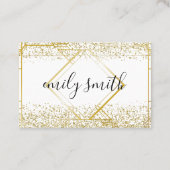Personalisierte Art Deco Gold Glitzer Visitenkarte (Rückseite)