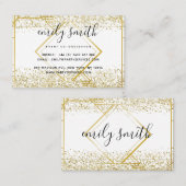 Personalisierte Art Deco Gold Glitzer Visitenkarte (Vorne/Hinten)
