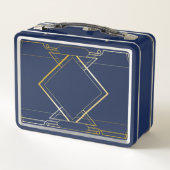 Personalisierte Art Deco Lunch Box / Storage Box (Rückseite)