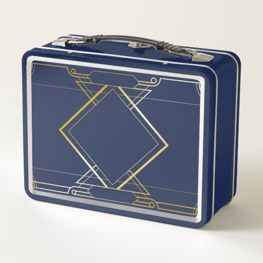 Personalisierte Art Deco Lunch Box / Storage Box (Rückseite)