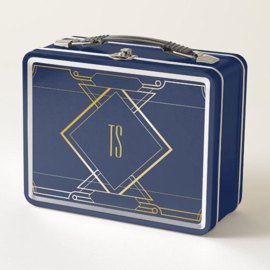 Personalisierte Art Deco Lunch Box / Storage Box (Vorderseite)