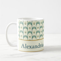 Personalisierte Art Deco Türkis- und Goldgeometrie