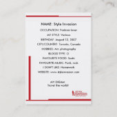 Personalisierte Arthandelskarte #1 Visitenkarte (Rückseite)