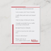 Personalisierte Arthandelskarte #2 Visitenkarte (Rückseite)