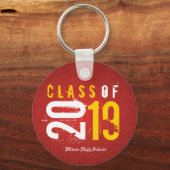 Personalisierte Artistische Rot- und Gelbklasse 20 Schlüsselanhänger (Vorderseite)