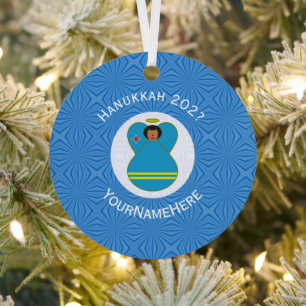 Personalisierte Aruba-Engel-Hanukkah-Flagge Ornament Aus Metall