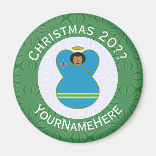 Personalisierte arubanische Engel-Weihnachtsflagge Magnet