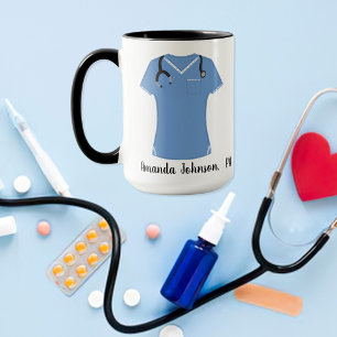 Personalisierte Arzthelfer-Kittel in Blau Tasse