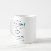 Personalisierte ärztliche Beurteilung Kaffeetasse (Vorderseite Links)