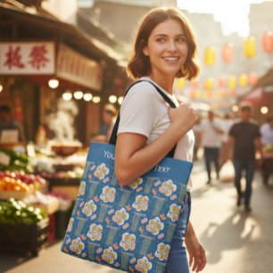 Personalisierte asiatische Lebensmittel-Illustrati Tasche