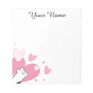 Personalisierte ASL I-Liebe Sie kauen Herz Notepad Notizblock