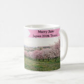 Personalisierte Ästhetik Sakura Japan Reise 2026 Kaffeetasse (VorderseiteRechts)