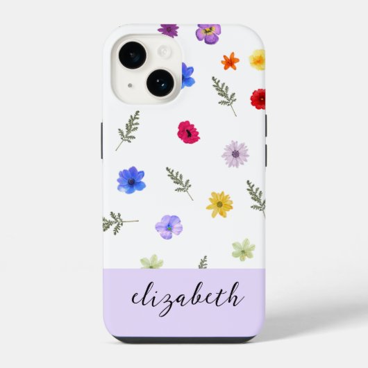 Personalisierte ästhetische Blume Handy Case iPhone Hülle (Rückseite)