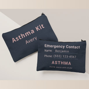 Personalisierte Asthma-Kit-Tasche – Elegante Inhal Zubehörtasche