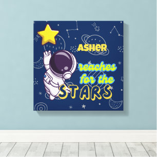 Personalisierte Astronautennachweis für Star Leinwanddruck
