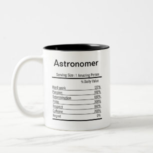 Personalisierte Astronomen-Nährstoffdaten Zweifarbige Tasse