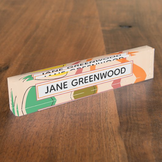 Personalisierte atomare Retro des Mitteljahrhunder Namensplakette (Seite)