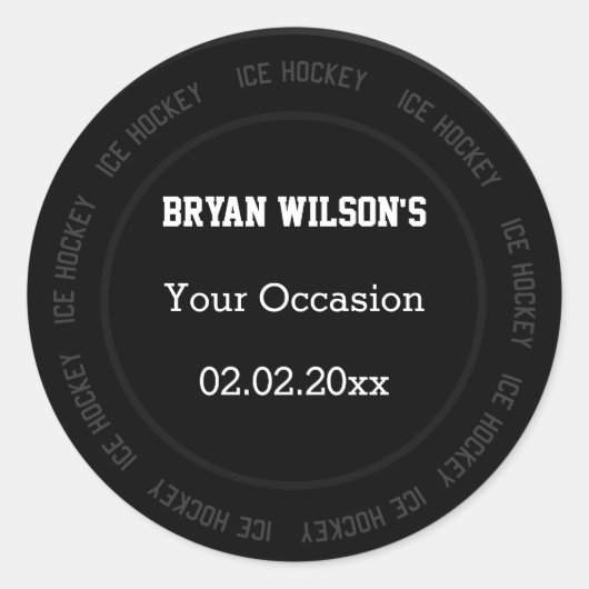 Personalisierte Aufkleber Eishockey-Thema (Vorderseite)