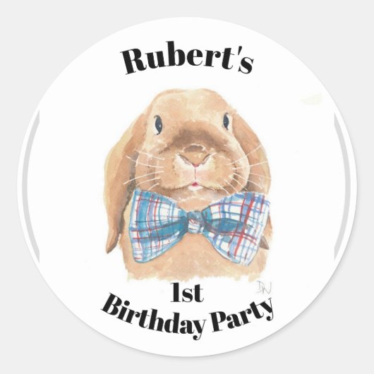 Personalisierte Aufkleber - Flooping das Kaninchen (Vorderseite)