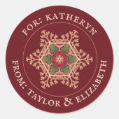 Personalisierte Aufkleber für das Rote Geschenk de (Vorderseite)