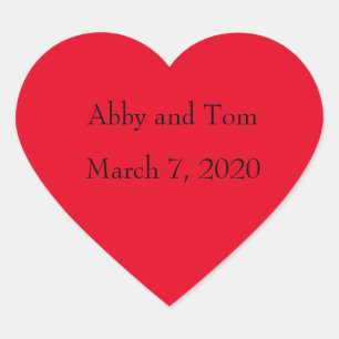 Personalisierte Aufkleber für das rote Herz