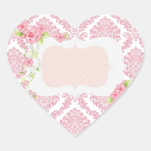 Personalisierte Aufkleber für die rosa Damaske