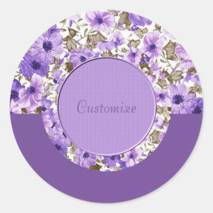 Personalisierte Aufkleber für Lila und weiße Blume
