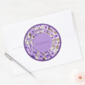 Personalisierte Aufkleber für Lila und weiße Blume (Umschlag)