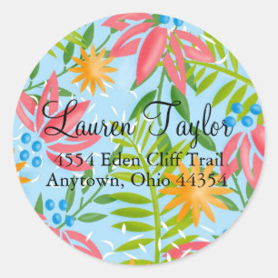 Personalisierte Aufkleber für tropische Flora