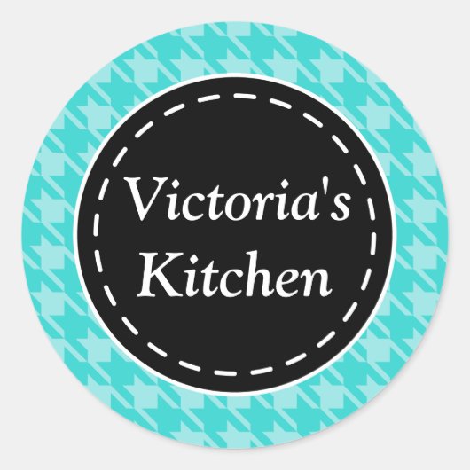 Personalisierte Aufkleber für türkisfarbenes Hahne (Vorderseite)