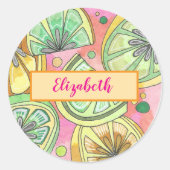 Personalisierte Aufkleber mit rosa Kalkfarbe (Vorderseite)