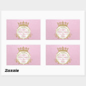 Personalisierte Aufkleber, Rosa, Gold Tiara Rechteckiger Aufkleber (Blatt)