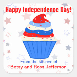 Personalisierte Aufkleber, rot, weiß und blau Quadratischer Aufkleber