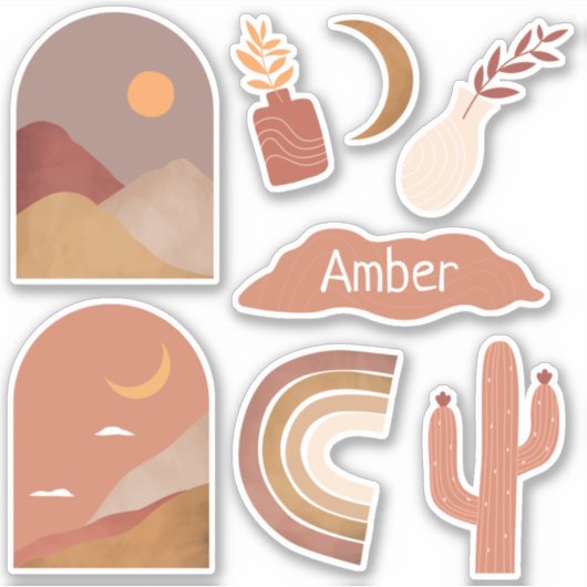 Personalisierte Aufkleber - Terracotta (Vorderseite)