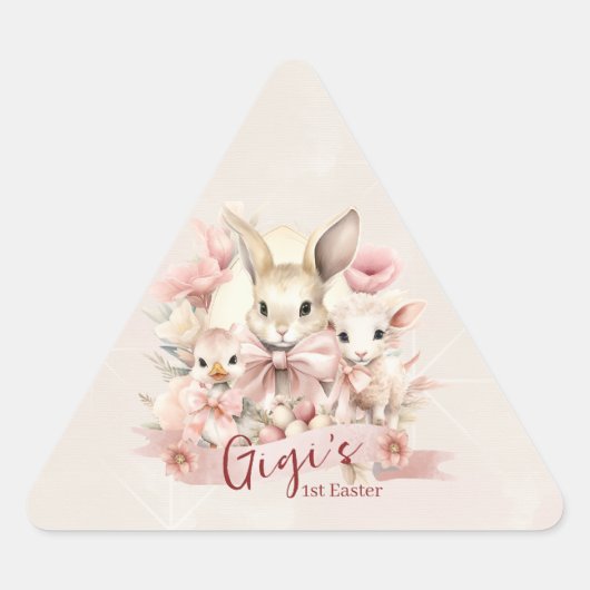 Personalisierte Aufkleber zum Party "Bunny, Chick  (Vorderseite)