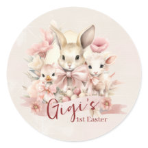 Personalisierte Aufkleber zum Party "Bunny, Chick 