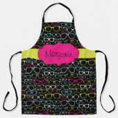 Personalisierte Augenbrille Gemustert Magenta Blac Schürze (Vorderseite)