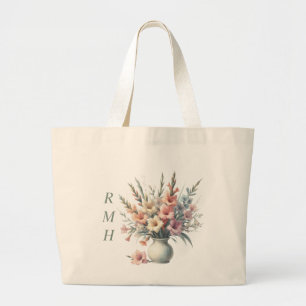 Personalisierte August-Gladiolen-Tasche Jumbo Stoffbeutel