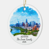Personalisierte Austin Ornament, Texas Staat Keramik Ornament (Links)