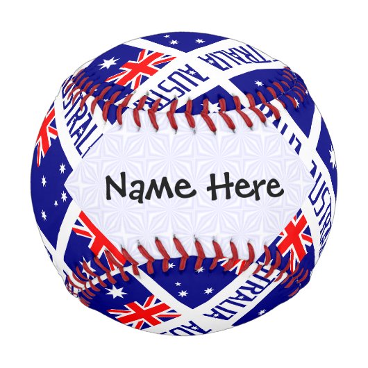 Personalisierte australische Flagge Baseball (Vorderseite)