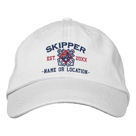 Personalisierte australische Flagge Bestickte Baseballkappe (Vorderseite)