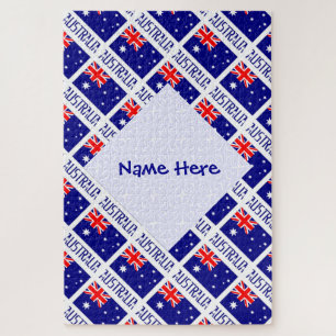 Personalisierte australische Flagge gekachelt Puzzle