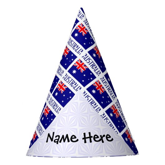 Personalisierte australische Flagge Partyhütchen (Vorderseite)