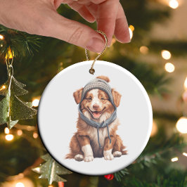Personalisierte australische Schepherd Dog Art Keramik Ornament