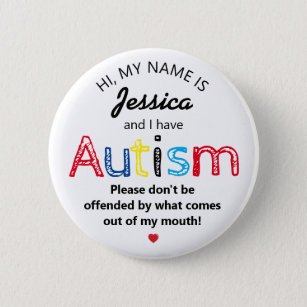 Personalisierte Autismus  Funny ASD Button