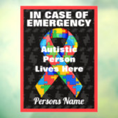 Personalisierte Autistin lebt hier Fensteraufkleber (Blatt 3)