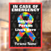 Personalisierte Autistin lebt hier Fensteraufkleber (Blatt 2)