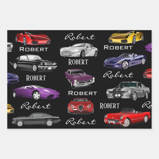 Personalisierte Autos Geschenkpapier Set (Vorderseite 2)