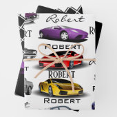 Personalisierte Autos Geschenkpapier Set (Beispiel)