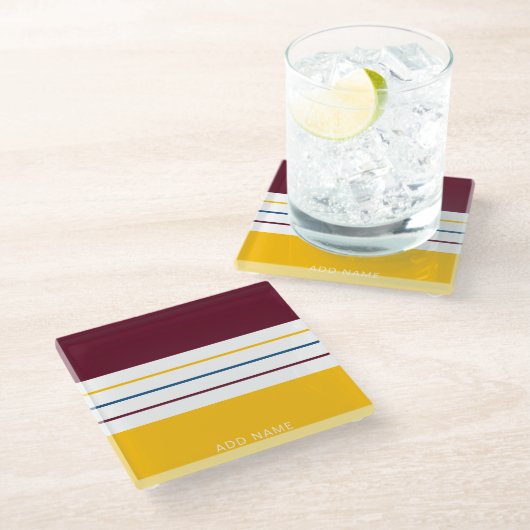 Personalisierte Autumnal Mulberry Bernsteine Glasuntersetzer (Schrägansicht)